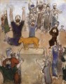 Los hebreos adoran al becerro de oro contemporáneo de Marc Chagall